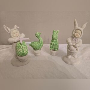 Department 56 "Snowbunny" Spring Time - Easter Themed Figurines Set Of 4